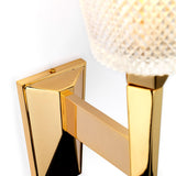 Verity Polished Gold Brass Bathroom Wall Light with Cut Glass Shade