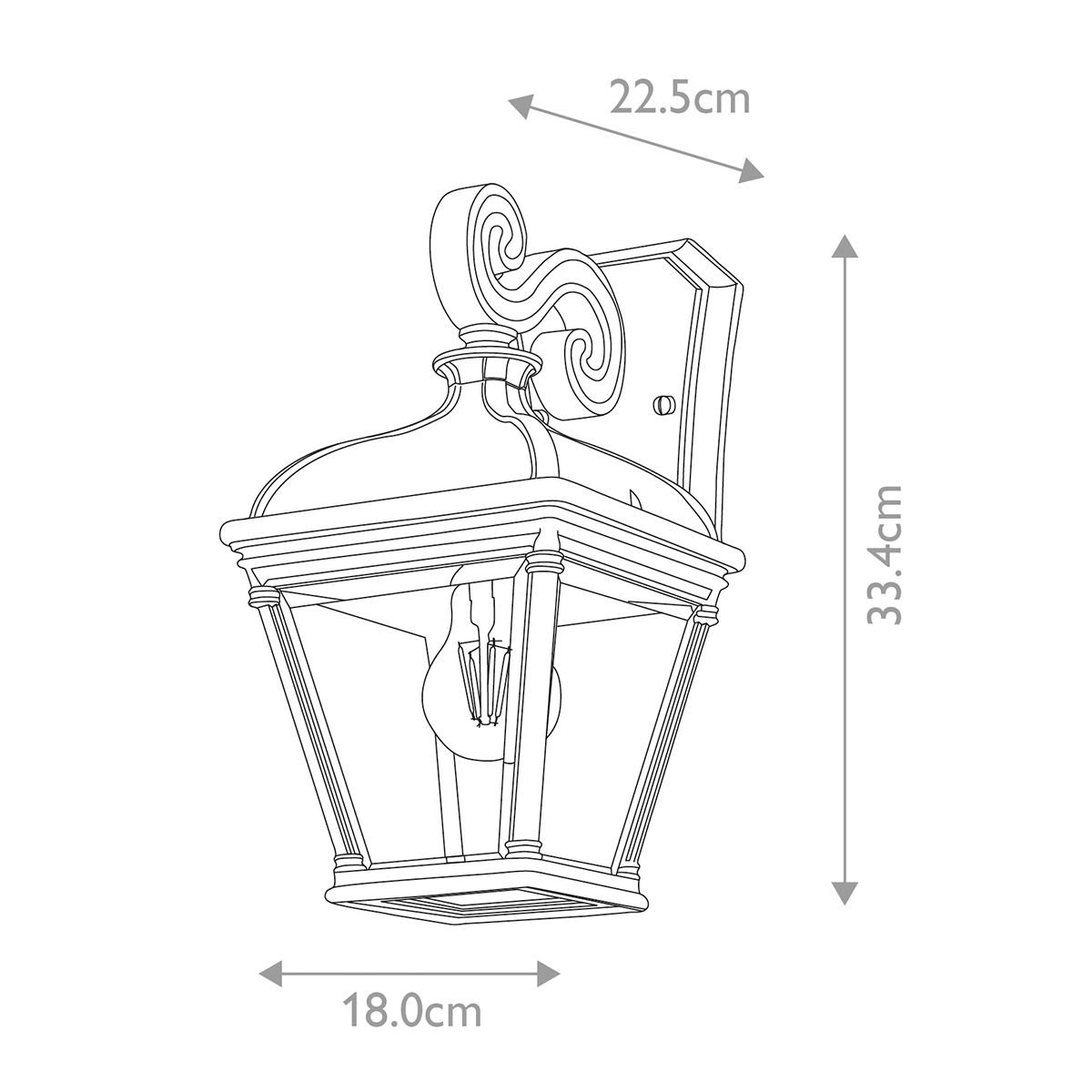 Bayview Black Elegant Outdoor Wall Lantern