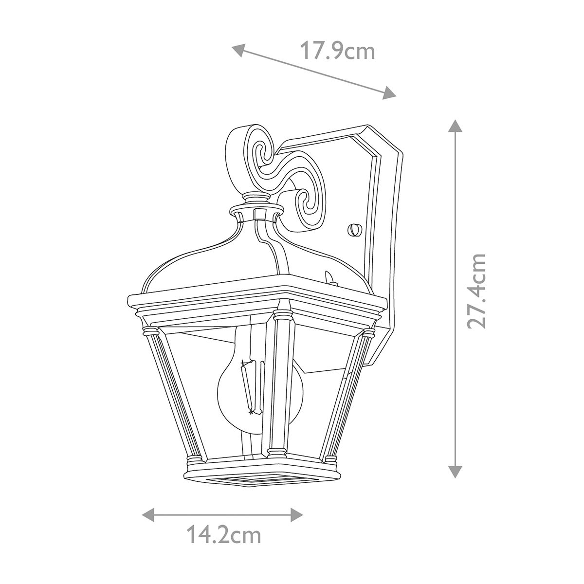 Bayview Classic Black Exterior Wall Lantern
