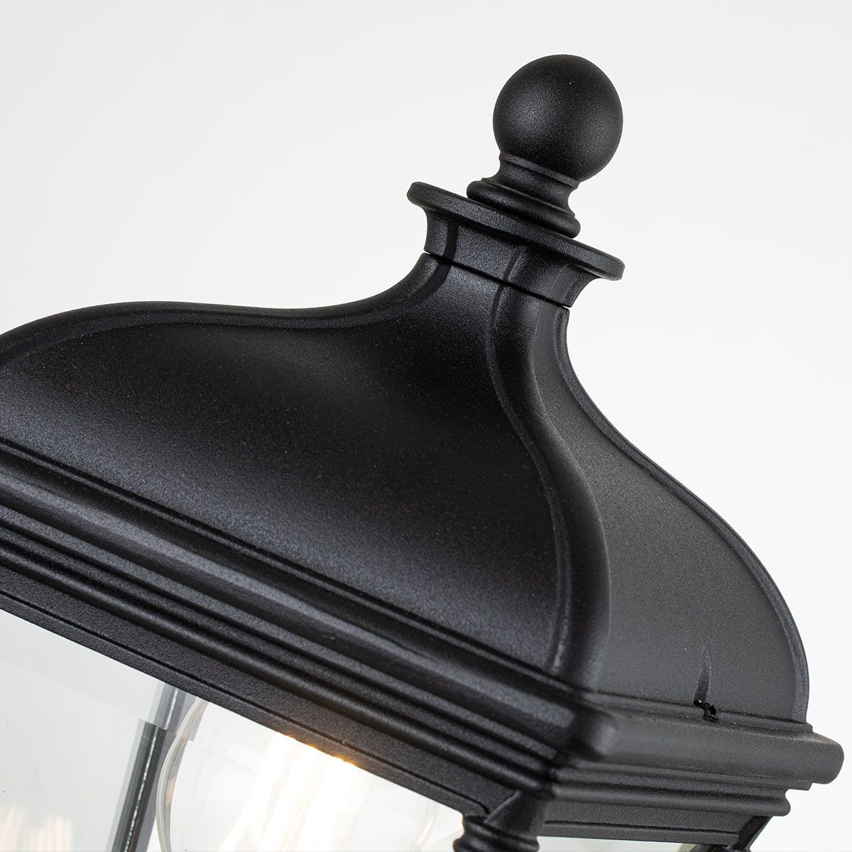 Bayview Elegant 1-Light Outdoor Black Pedestal Lantern