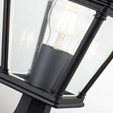 Bayview Elegant 1-Light Outdoor Black Pedestal Lantern