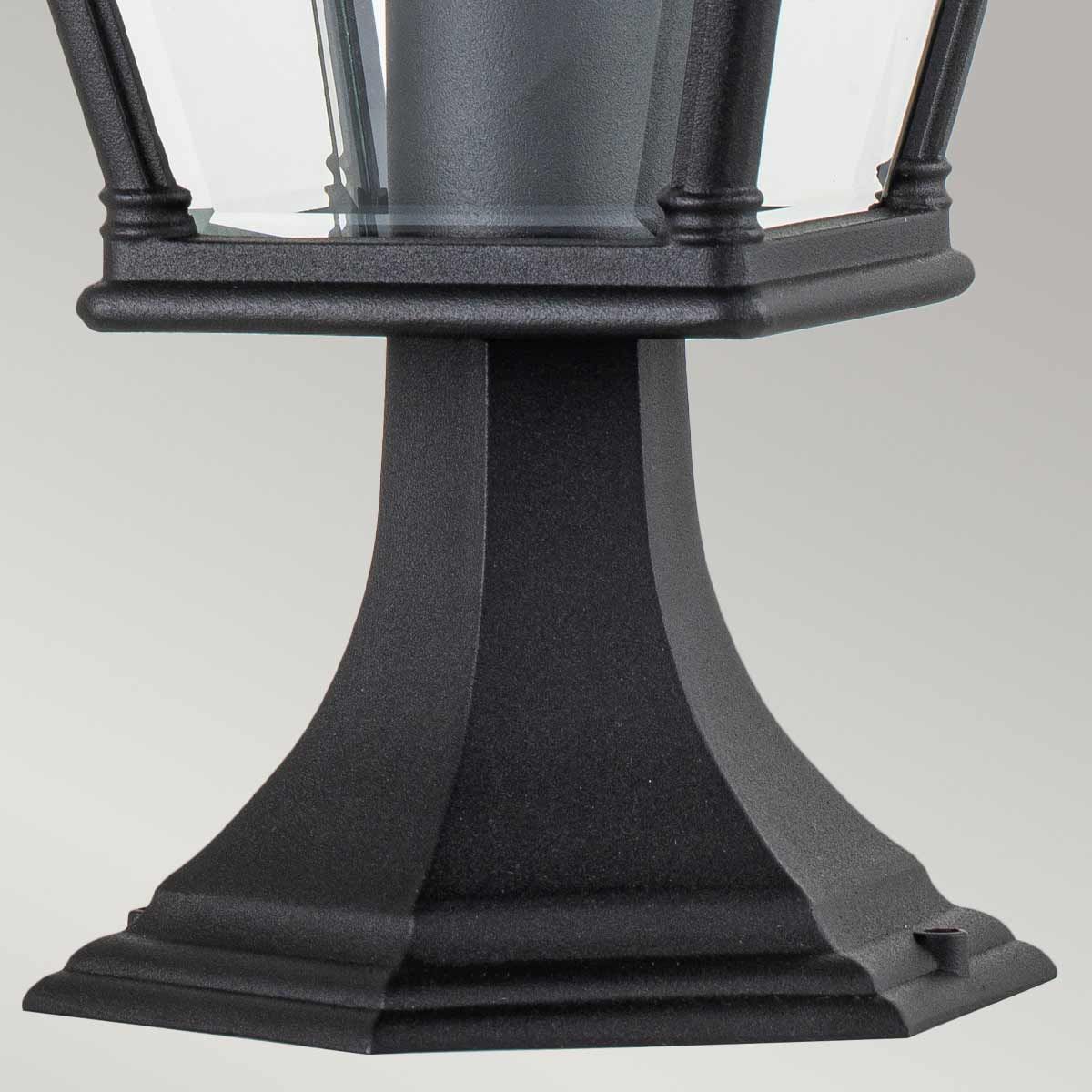 Bayview Elegant 1-Light Outdoor Black Pedestal Lantern