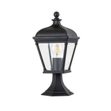 Bayview Elegant 1-Light Outdoor Black Pedestal Lantern
