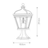 Bayview Elegant 1-Light Outdoor Black Pedestal Lantern