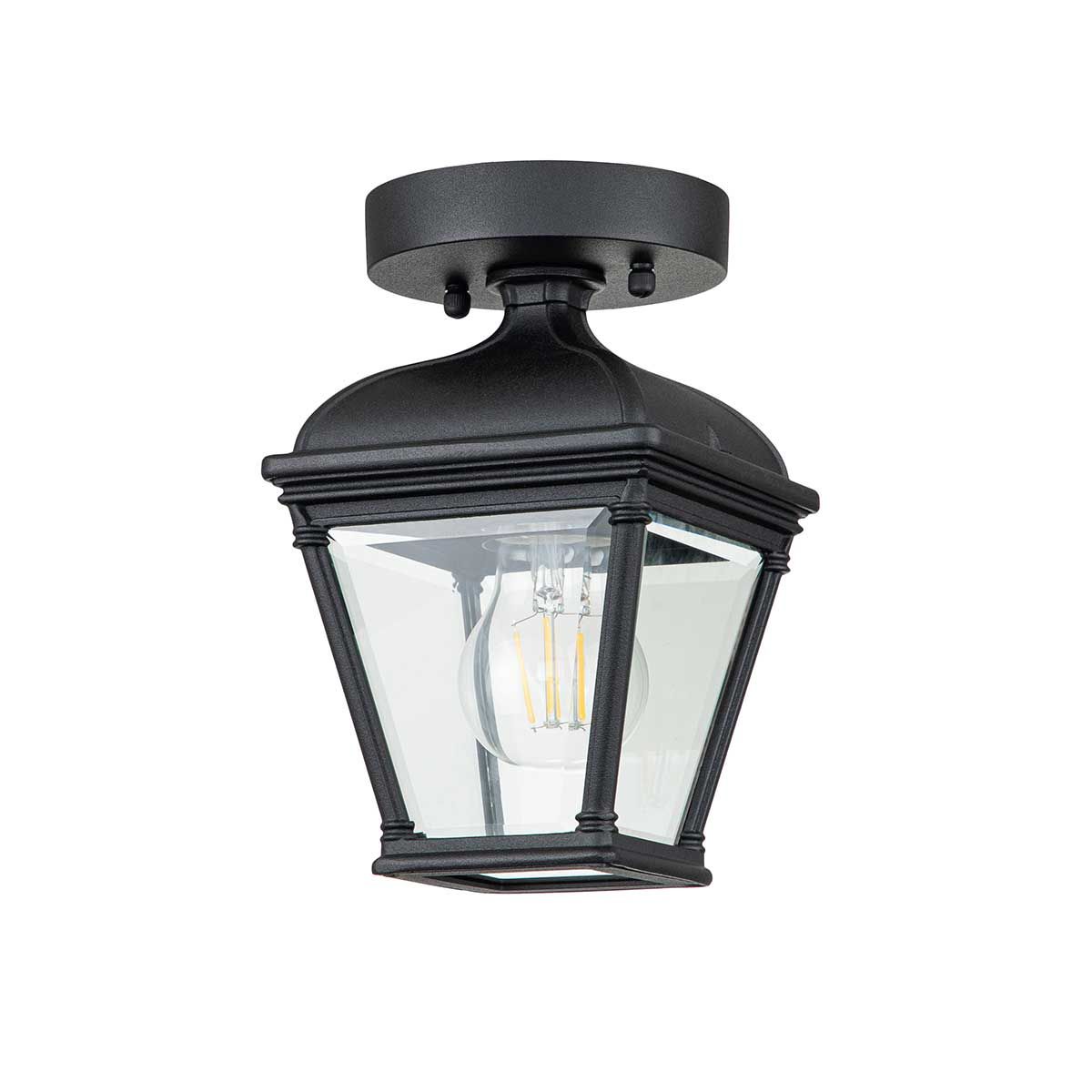 Bayview Elegant Black Outdoor Ceiling Lantern