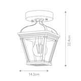 Bayview Elegant Black Outdoor Ceiling Lantern