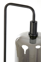 Elegant Lekar Black Floor Lamp with Smoked Glass, 35.5x28x155 cm