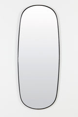 Elegant Smoked Glass Mirror with Matte Black Frame - 40x1.5x100 cm