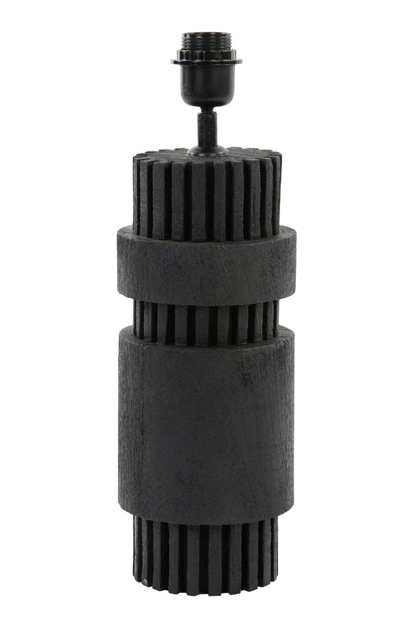 Elegant Sakura Wooden Lamp Base in Matte Black Finish - 15x45 cm