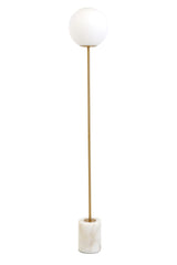 Antique Bronze and Matte White Glass Floor Lamp, 25x156 cm - Medina Design