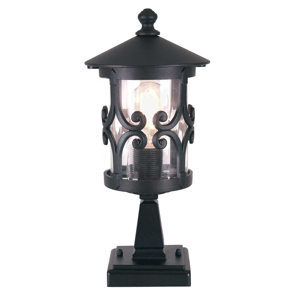 Elegant Hereford Black Pedestal Lantern
