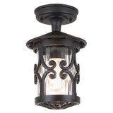 Hereford Black Die-Cast Aluminium Semi-Flush Lantern