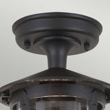 Hereford Black Die-Cast Aluminium Semi-Flush Lantern