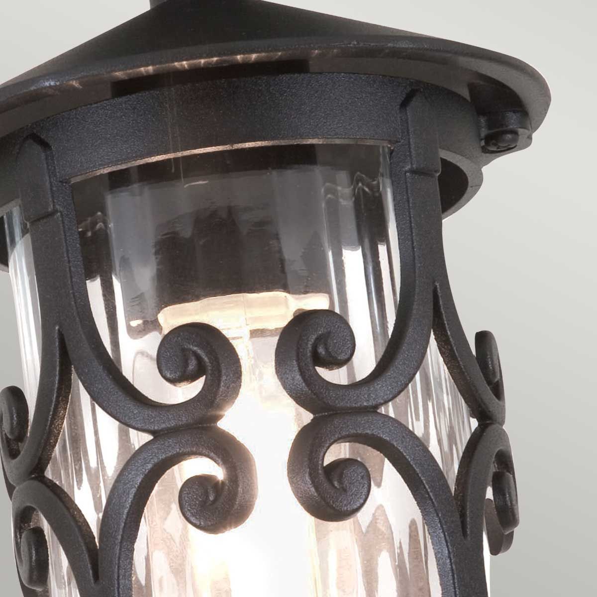 Hereford Black Die-Cast Aluminium Semi-Flush Lantern