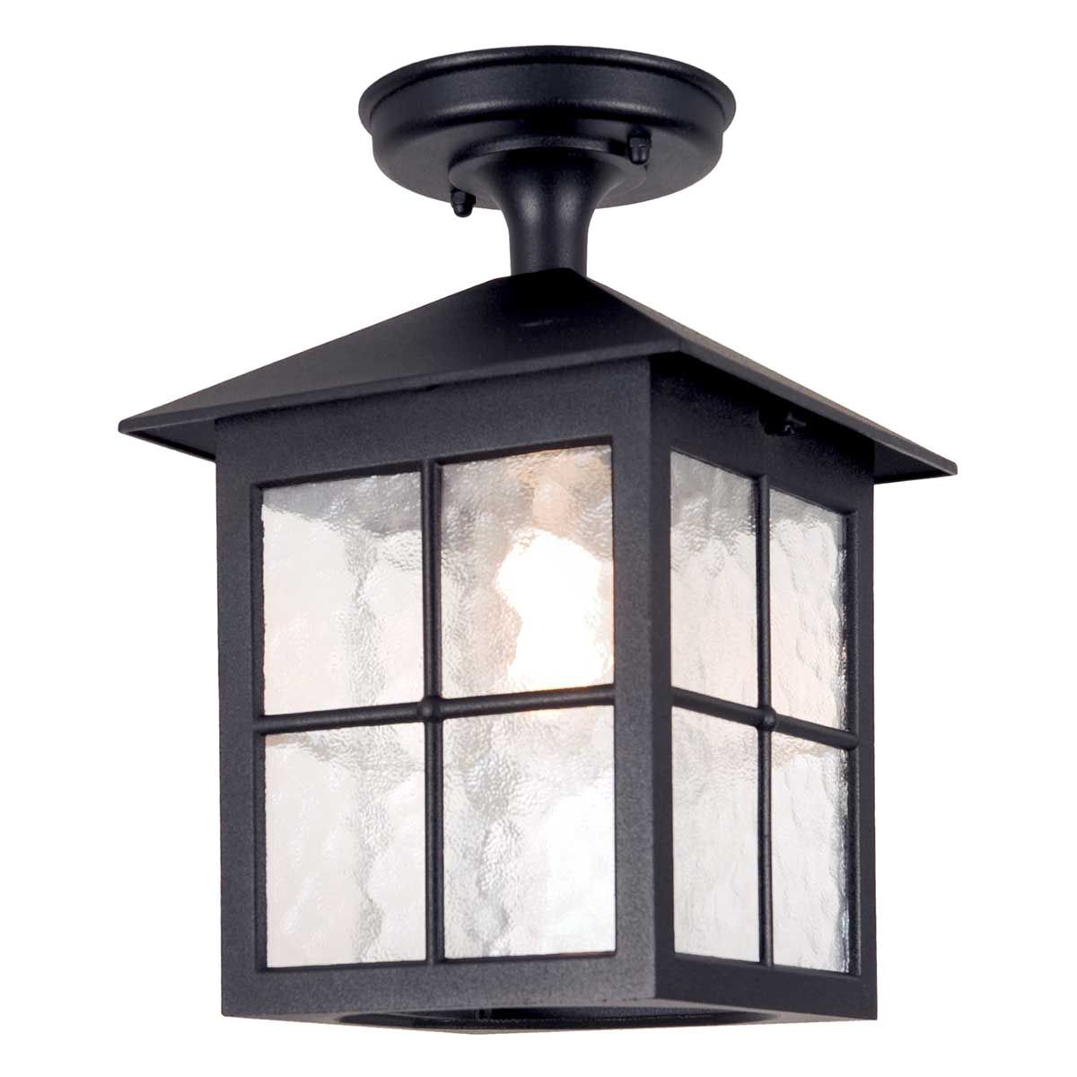 Winchester Classic Square Porch Lantern in Black Finish