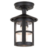Hereford Black Aluminum Semi-Flush Downlight Lantern