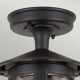 Hereford Black Aluminum Semi-Flush Downlight Lantern