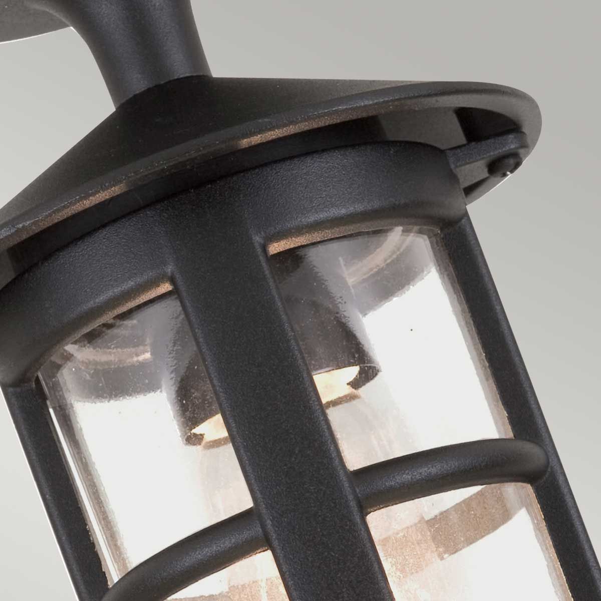 Hereford Black Aluminum Semi-Flush Downlight Lantern