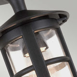 Hereford Black Aluminum Semi-Flush Downlight Lantern