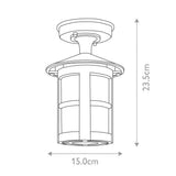 Hereford Black Aluminum Semi-Flush Downlight Lantern
