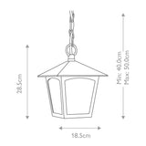Elegant York Chain Lantern in Black Finish