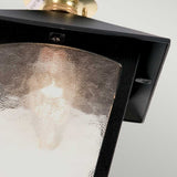 York Exterior Flush Mount Lantern in Black Finish