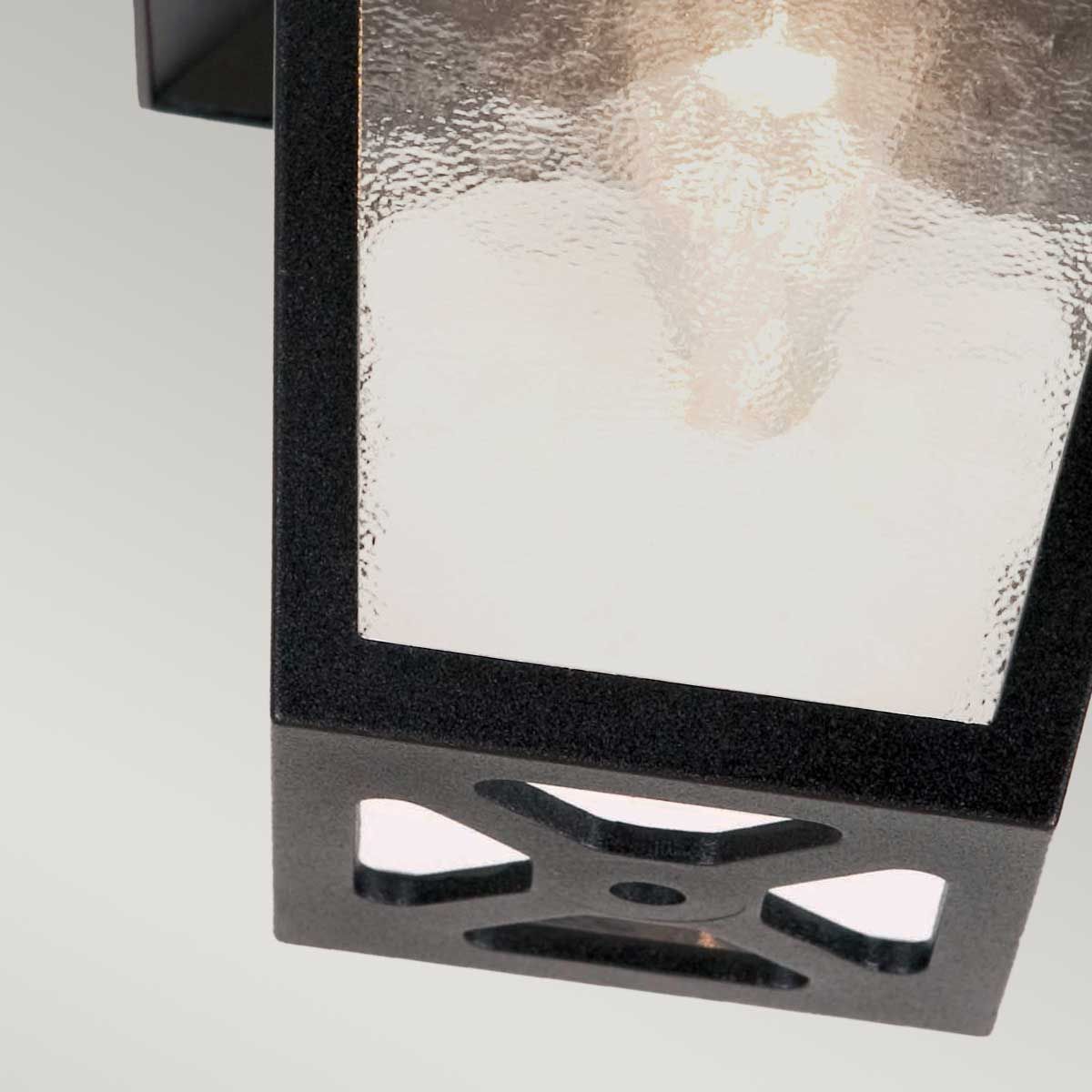 York Exterior Flush Mount Lantern in Black Finish