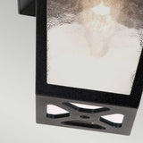 York Exterior Flush Mount Lantern in Black Finish
