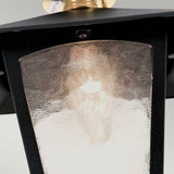 York Exterior Flush Mount Lantern in Black Finish