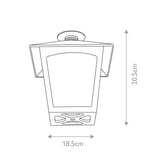 York Exterior Flush Mount Lantern in Black Finish