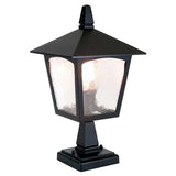 Old English York Pedestal Lantern, Black, 4-Sided, 315mm Height
