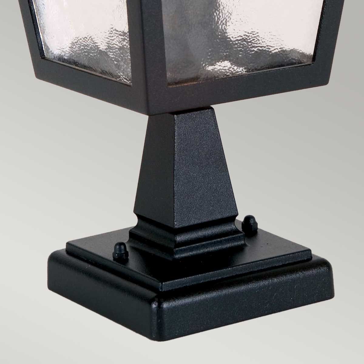 Old English York Pedestal Lantern, Black, 4-Sided, 315mm Height