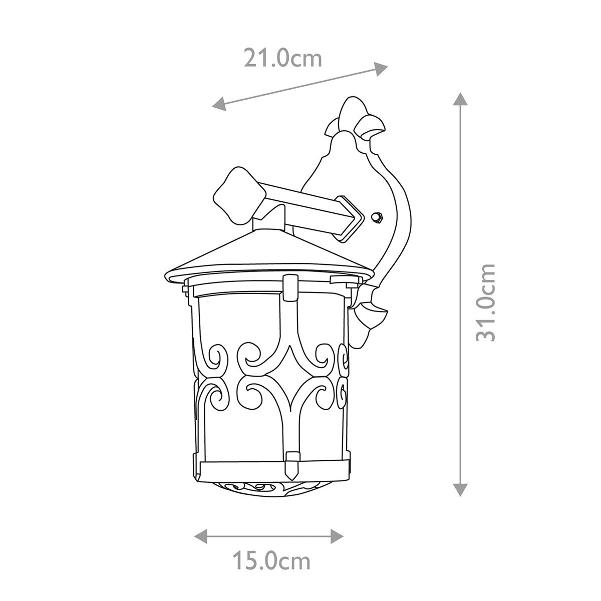 Hereford Black Wall Lantern - Elegant Die-Cast Aluminium Fixture