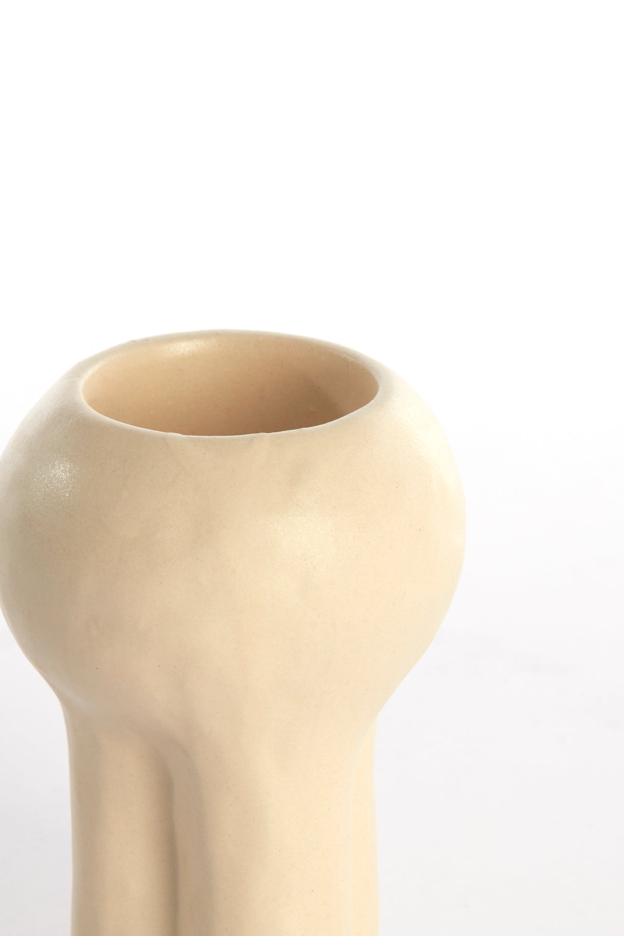 Cream Ceramic Tealight Holder Ø7.5x10.5 cm by Kitna