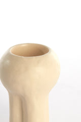 Cream Ceramic Tealight Holder Ø7.5x10.5 cm by Kitna