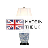 Elegant Blue Porcelain Ginger Jar Table Lamp with White Empire Shade