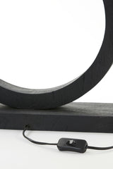 Black Matte Tinar Wood Lamp Base, 41x13x55 cm