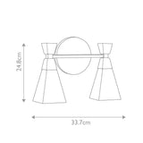 Bowtie 2lt Wall Light - Matte Black Matte Black