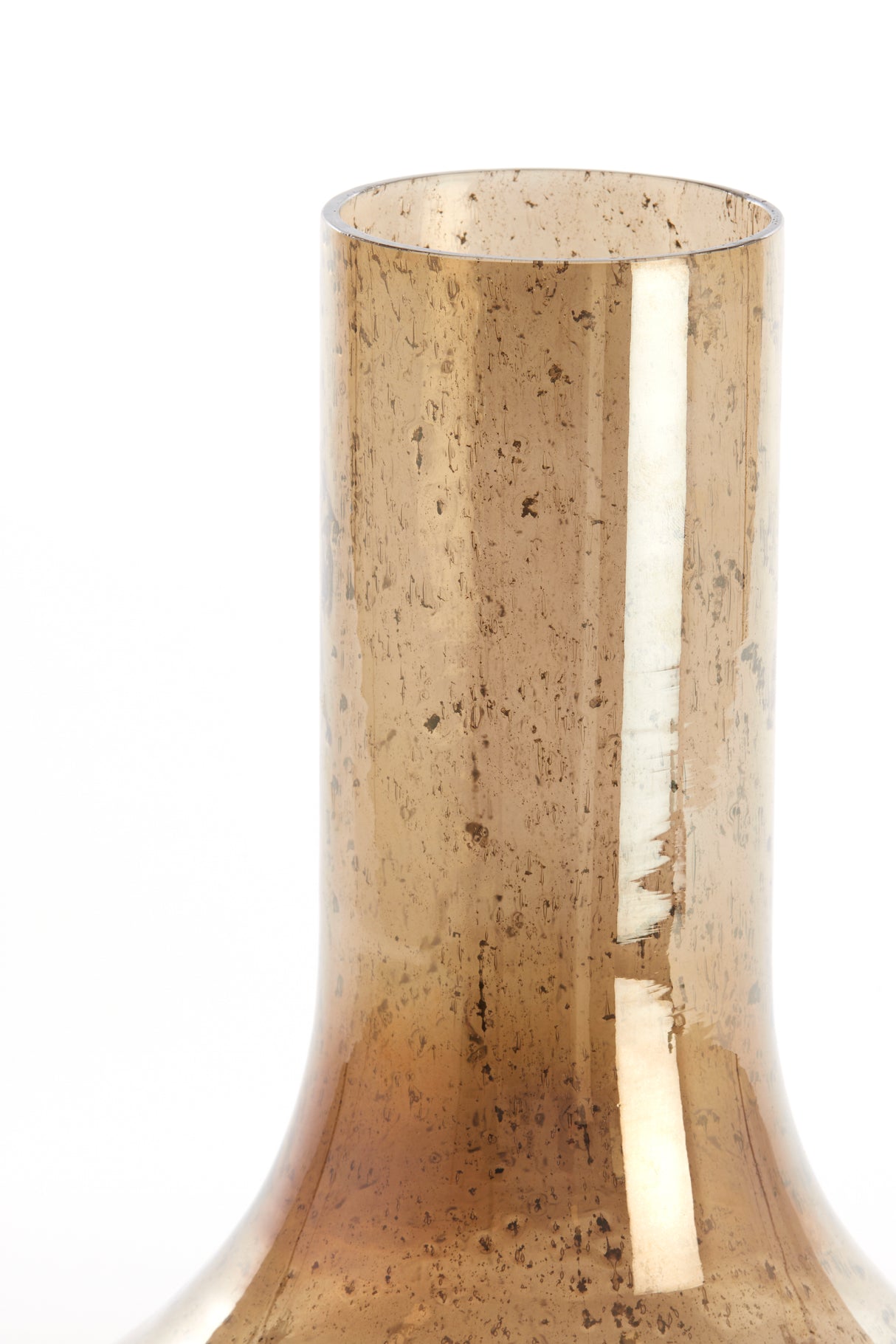 Amber Glass Vase with Stone Finish, 25x40 cm Leanna Design