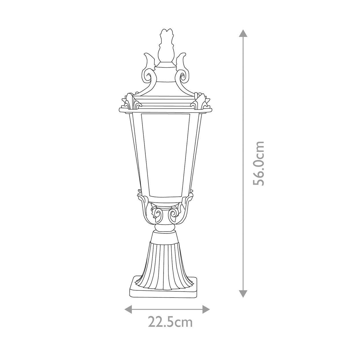 Baltimore Medium Pedestal Lantern in Weathered Bronze Finish