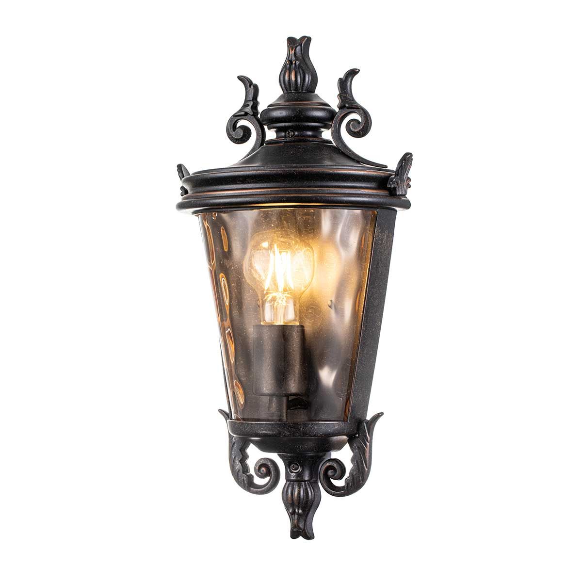 Baltimore 1-Light Medium Outdoor Half Lantern in Weathered Bronze