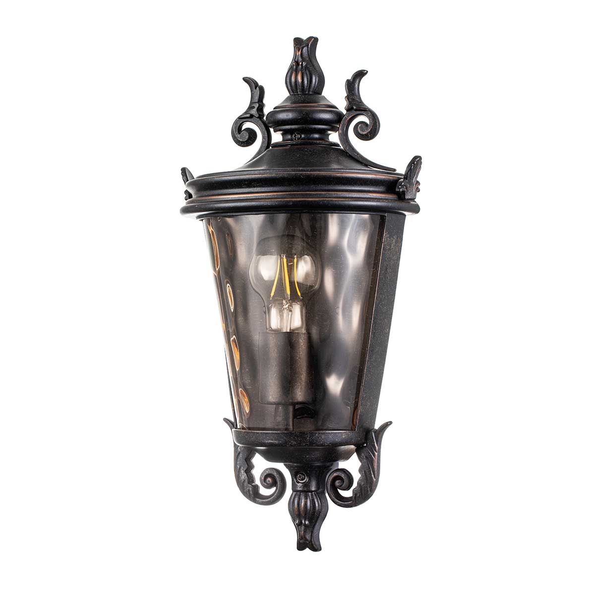 Baltimore 1-Light Medium Outdoor Half Lantern in Weathered Bronze