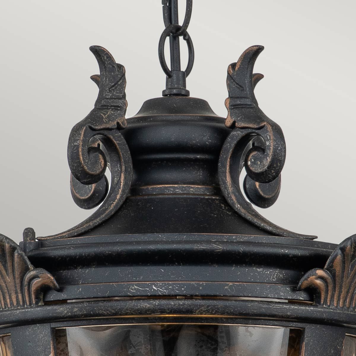 Baltimore Red Bronze Large Traditional Porch Lantern Chain Fixture