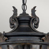 Baltimore Red Bronze Large Traditional Porch Lantern Chain Fixture