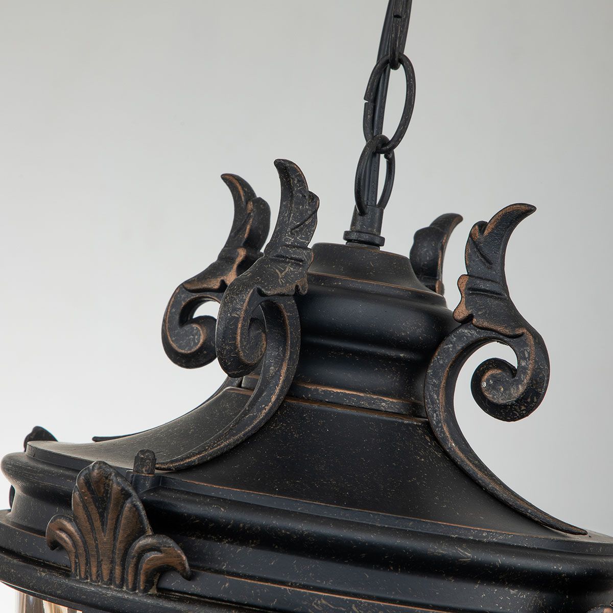 Baltimore Red Bronze Large Traditional Porch Lantern Chain Fixture
