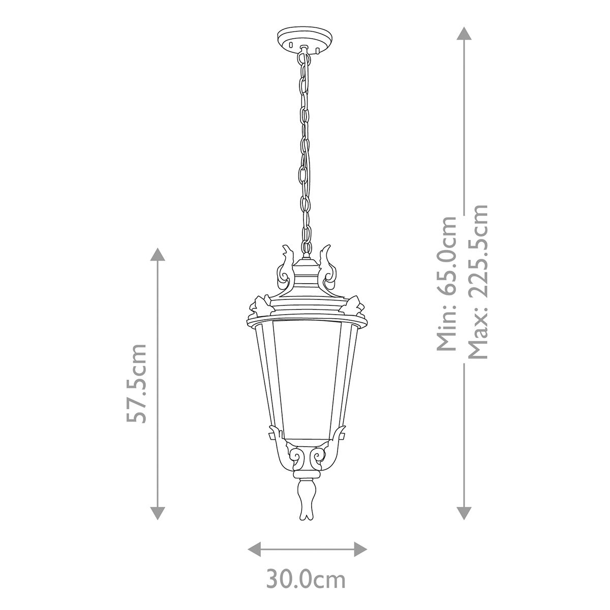 Baltimore Red Bronze Large Traditional Porch Lantern Chain Fixture