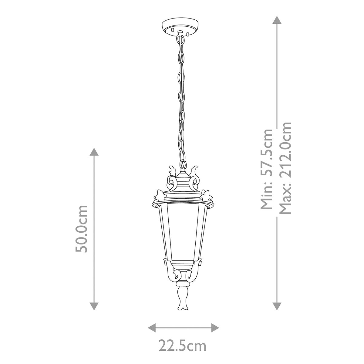 Baltimore Medium Suspension Lantern in Weathered Bronze Finish