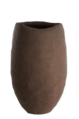 Elegant Tingri Brown Vase - 59x90 cm Decor Piece