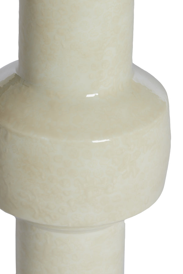 Elegant Cream Glazed Vase Ø14x30 cm Senuma Collection