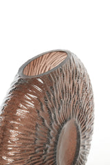 Dark Brown Concha Shell Vase 32.5x10x24 cm